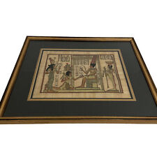 Egyptian Hand Painting On Papyrus Artwork Professionally Matted Framed  picture