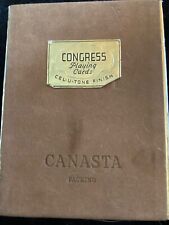 Vintage Congress Playing Cards: Two Deck Box.  Cell-u-tone FINISH FLORAL picture
