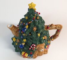Vintage Nikko Christmas Holiday Tree Teapot with Box, 9