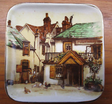 Vtg Sandland Ware England Square Plate Trinket Dish Four Ways Inn 224 Village 4