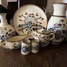 Mexican Tonala Folk Art Pottery Vases Lot of 7 picture