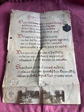 RARE ANCIENT HANDWRITTEN DOCUMENT : medal with WAX SEAL and Vatican Stamp - 1924 picture