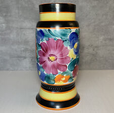 Vintage PSAA Schonwald German Hand Painted Art Deco Floral Porcelain Vase 8.5