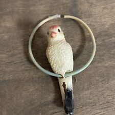 Vintage Celluloid Bird On Ring Perched  picture