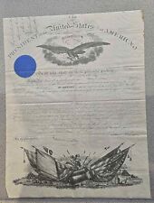 Authentic 1865 Andrew Johnson Colonel Military Commission picture