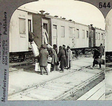 Trans-Siberian RR Train Kansk Siberia Russia Photograph Keystone Stereoview Card picture