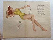 July 1941 Pinup Girl Picture Centerfold by Varga Red Head w/ Playing Cards picture