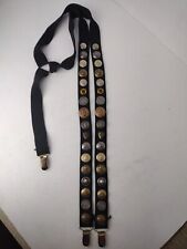 Military War Belt Suspenders Old Military Brass Buttons Multiple Countries Cool picture