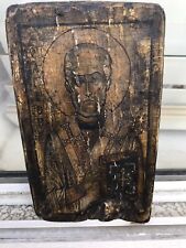 Russian Antique Wooden Icon 4.25 X 7 X 0.5 Inches Early 1800s Or Older picture