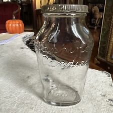 Antique United Happiness Candies Glass Candy Jar 1910 NYC Original Lid picture