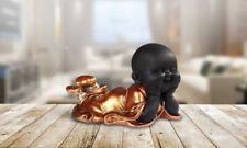 Little Buddhist Monk in Golden and Black Statue 7