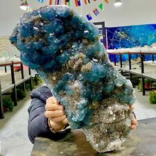 25.33LB Rare transparent BLUE cubic fluorite mineral crystal sample / China picture