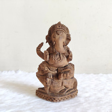 Antique Handmade Lord Ganesha Ganesh Figure Statue Wooden Old Collectible WD571 picture