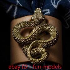 Snake Shaped Copper Rattlesnake Emblem, Small Snake Decorative Accessory Statue picture