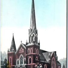 c1910s Oelwein Iowa Sacred Heart Church Spray Painted Litho Photo Colortype A210 picture