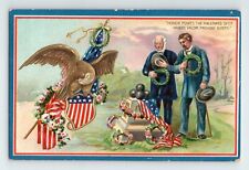 c.1910 Postcard Decoration Day Hallowed Spot Eagle Stars Stripes Patriotic Tucks picture