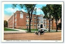 c1940s Commercial High School Exterior Springfield MA Unposted Vintage Postcard picture