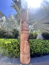 New 4’ 3” Tiki by Smokin' Tikis Hawaii Coconut Palm Hand-carved picture