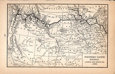 1892 Antique Northern Pacific Railroad Map Vintage Railway Map   1348 picture