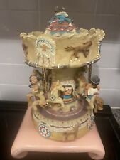 RARE VTG Plays “Ten Little Indians”  Musical Carousel Wind Up Tested WORKING  picture