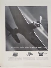 1942 Underwood Elliott Fisher Typewriter Fortune WW2 Print Ad Q2 US ARMY Bomber picture