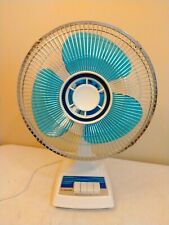 Vintage Tatung Model LC-12 3 Speed Oscillating 12” Blue Blade Fan USA picture