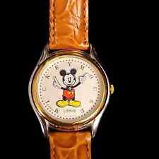 Vintage Lorus by Seiko Disney Mickey Mouse Watch v501-6P80 Brown Leather Band picture