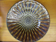 Japan Ceramic Bowl Dish Shallow Japanese Brown Sunburst Bamboo Studio Pottery picture