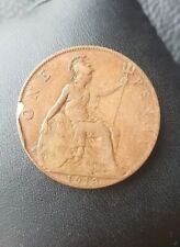 1913 British One Penny UK Coins as pictured Condition With Planchett Error picture