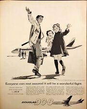 1960 Douglas Dc-8 Print Ad Brother & Sister Raggedy Anne Boarding Airline picture