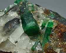 Top Quality Deep Green Color Natural Emerald Crystal On Quartz Matrix 42 Gram picture