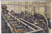 CLEWISTON, FLA. – CANE CRUSHER & GRINDING ROLLS in SUGAR HOUSE – 1947 Postcard picture
