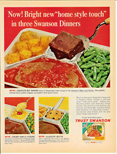 1965 SWANSON TV Dinners Meat Loaf Potato Nuggets Vintage Print Ad Advertising picture