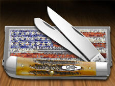 Case xx Knives Trapper Genuine 6.5 Bone Stag Handle Pocket Knife Stainless 03573 picture