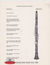 AD SHEET #2532 - 1970s BUESCHER MUSICAL INSTRUMENT - ARISTOCRAT CLARINET #811 picture