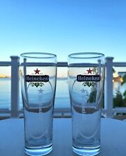 Vintage Pair (2) Heineken .25 Liter Pilsner Beer Glasses New. picture