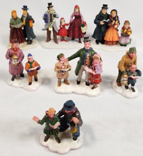 Lot Of 7 Lemax +Others Christmas Village Figures Carolers Kids Women Man Singing picture