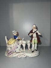 piano and violin porcelain, germany porcelain, 1960s porcelain, Rococo vintage picture