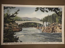 1935 Chittenden Bridge Mt Washburn Yellowstone Park National Park Postcard picture