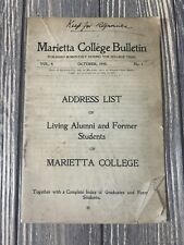 Vintage 1910 October Marietta College Bulletin Vol 9 No 1 Booklet picture