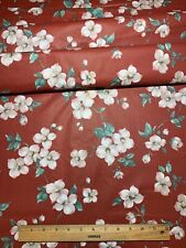 Vintage Cotton Chintz Fabric 50s PRETTY Chic not Shabby Dogwood Blossoms 44w 1yd picture