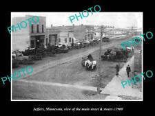 OLD 8x6 HISTORIC PHOTO OF JEFFERS MINNESOTA THE MAIN STREET & STORES c1900 picture