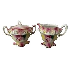 RS Prussia Porcelain Tea Articles Sugar Bowl Creamer Set Rare 19th 20th Century picture
