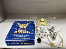 VTG 1940s Paramount Illuminated Plastic Angel Lights Up Tree Topper #63 In Box picture