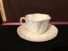 SHELLEY PINK POLKA DOT Dainty  Tea Cup & Saucer Fine Bone China England. picture