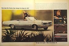 '66 Pontiac GTO Convertible Wide Track Swank Sleek Tiger Vintage Print Ad 1965 picture