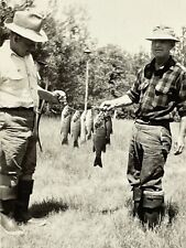 VE Photograph Handsome Old Sportsmen Showing Off Fishing Catch Fish 1920-30's picture
