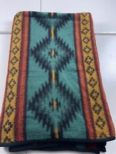 Vintage Biederlack Throw Blanket Aztec Print Multicolor Fleece 72x56 inches picture