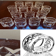 Vintage Large Set of 14 WATERFORD CRYSTAL Alana Oval Napkin Rings IRELAND picture