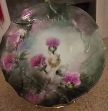 Antique Limoges Hand Painted Bermagot Flowers China Plate picture